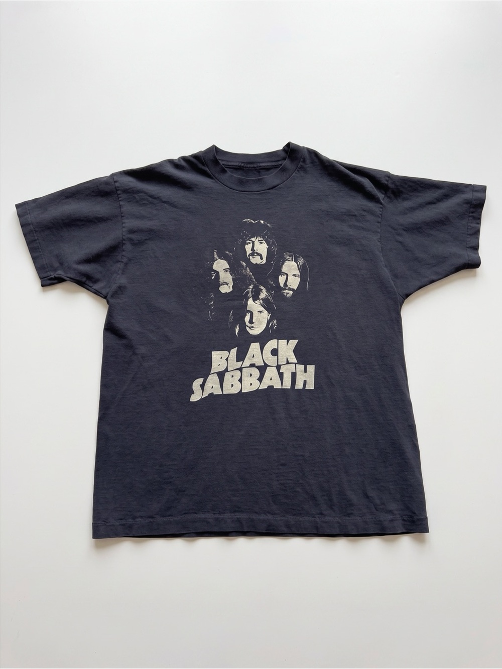 Gildan Black Black Sabbath Graphic Tee with Cream Print